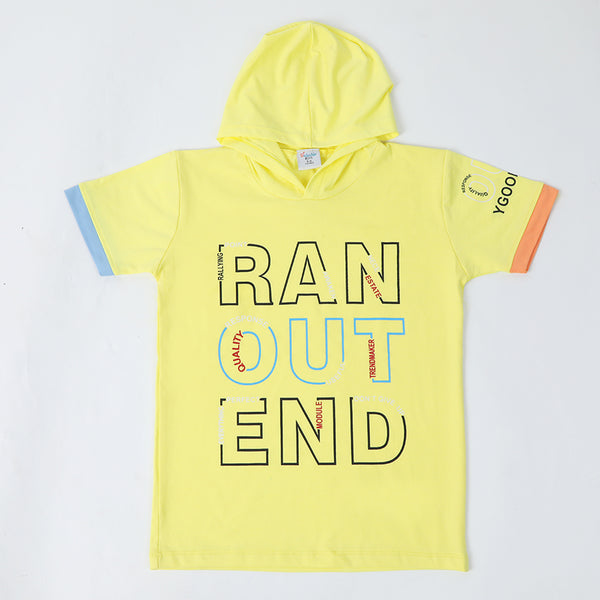 Boys Hooded T-Shirt - Yellow, Boys T-Shirts, Chase Value, Chase Value