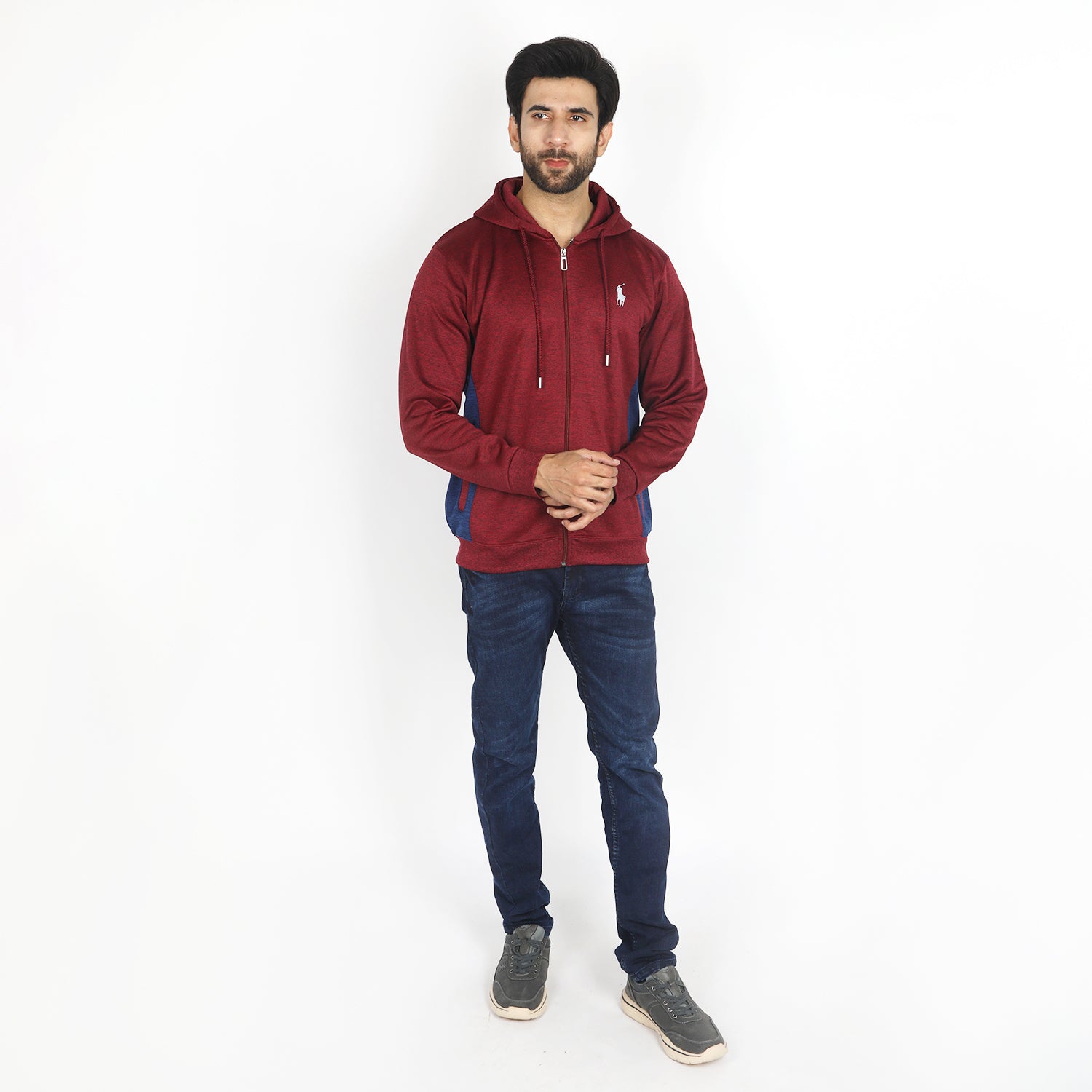 Men's Full Sleeves Hoodie Jacket - Maroon, Men's Jackets & Hoodies, Chase Value, Chase Value