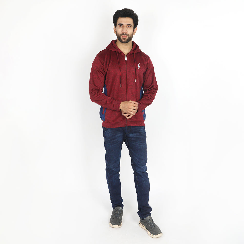 Men's Full Sleeves Hoodie Jacket - Maroon, Men's Jackets & Hoodies, Chase Value, Chase Value