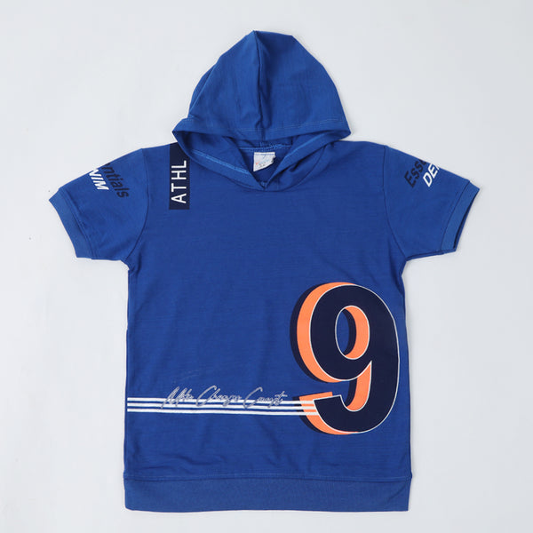 Boys Hooded T-Shirt - Navy Blue, Boys T-Shirts, Chase Value, Chase Value