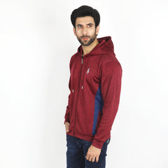 Men's Full Sleeves Hoodie Jacket - Maroon