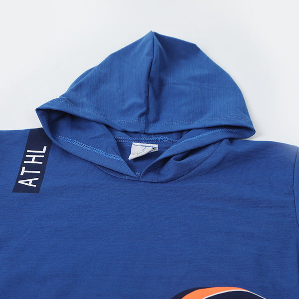 Boys Hooded T-Shirt - Navy Blue