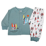 Newborn Boys Full Sleeves 2pcs Suit - Steel Blue, Newborn Boys Sets & Suits, Chase Value, Chase Value