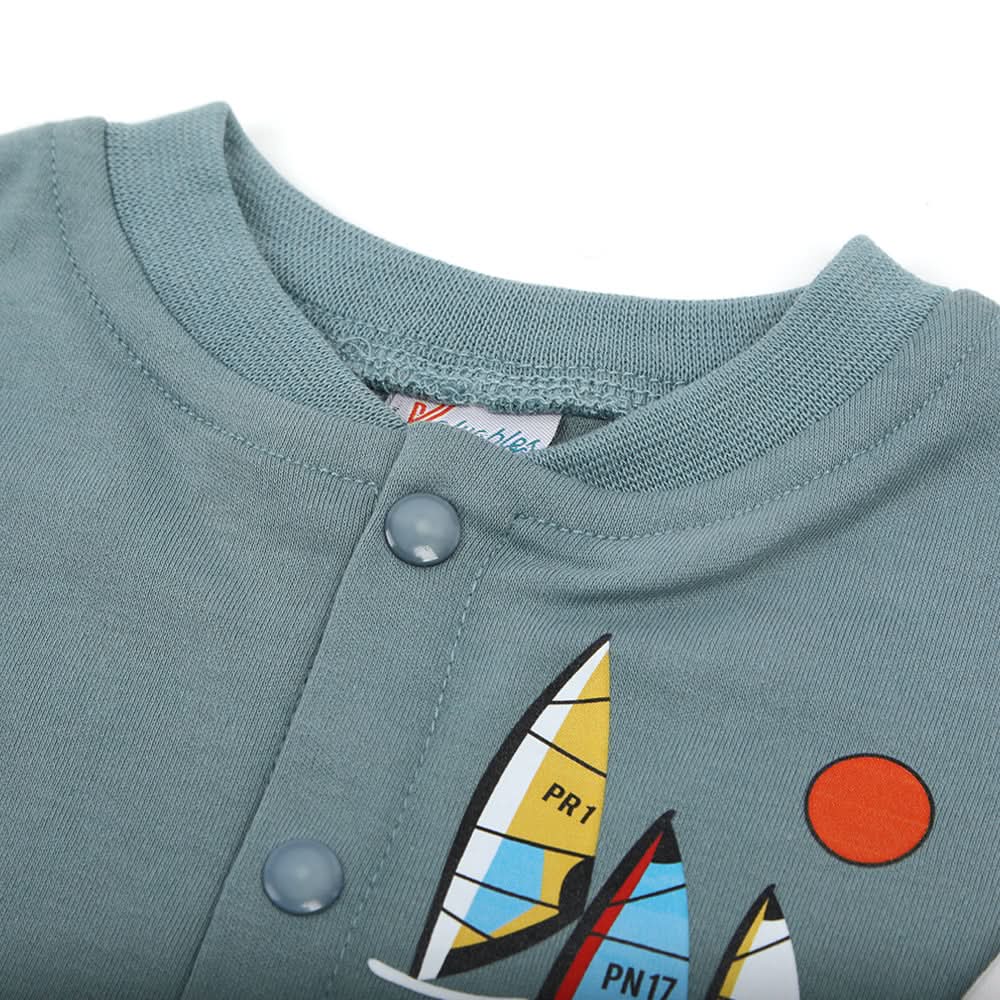 Newborn Boys Full Sleeves 2pcs Suit - Steel Blue, Newborn Boys Sets & Suits, Chase Value, Chase Value