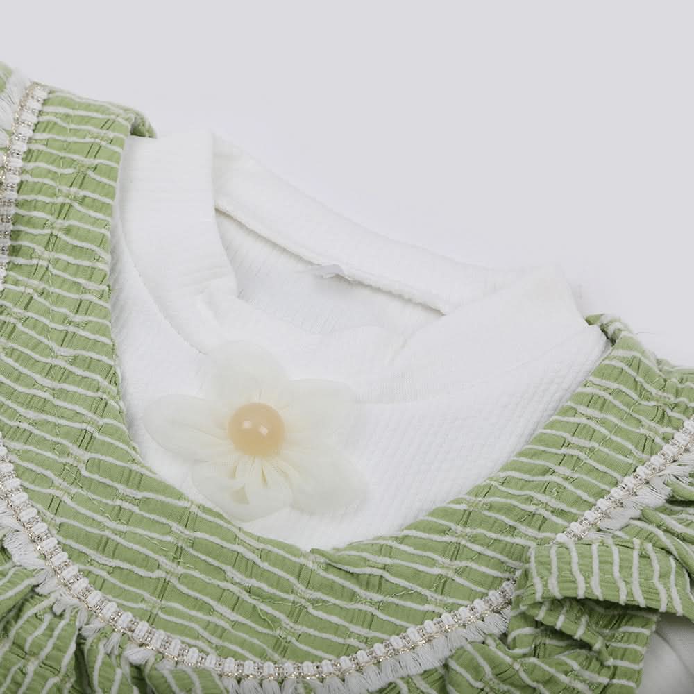 Girls Full Sleeves 3pcs Suit - Green, Girls Suits, Chase Value, Chase Value