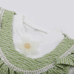 Girls Full Sleeves 3pcs Suit - Green