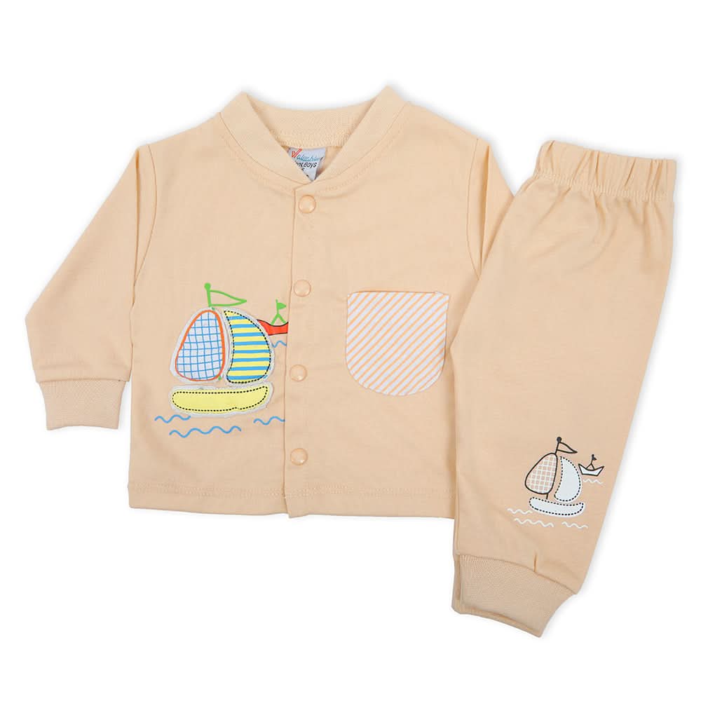 Newborn Boys Full Sleeves 2pcs Suit - Fawn, Newborn Boys Sets & Suits, Chase Value, Chase Value
