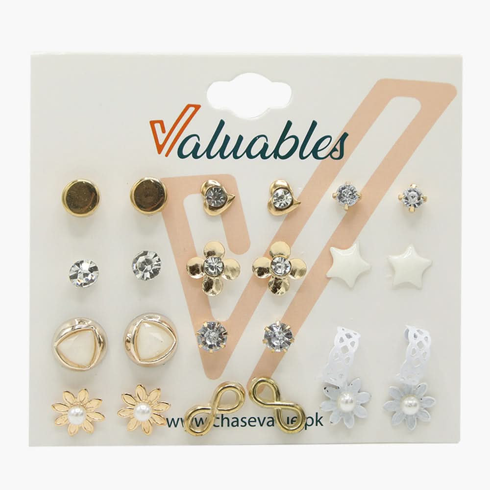 Girls Top Card Pack of 12 - Multi Color, Girls Earrings & Tops, Chase Value, Chase Value