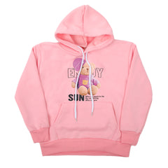 Girls Full Sleeves Hoodie T-Shirt - Pink