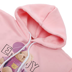 Girls Full Sleeves Hoodie T-Shirt - Pink