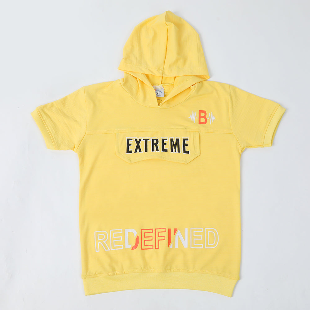 Boys Hooded T-Shirt - Yellow, Boys T-Shirts, Chase Value, Chase Value