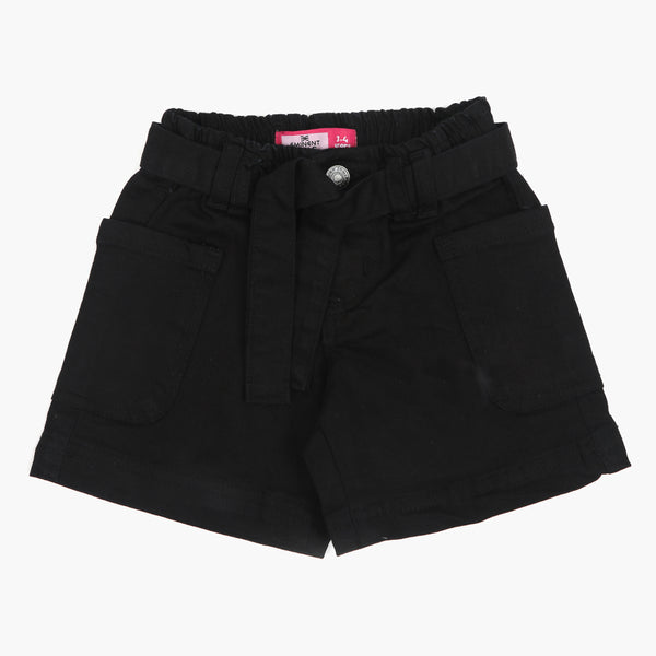 Eminent Girls Denim Short  - Black