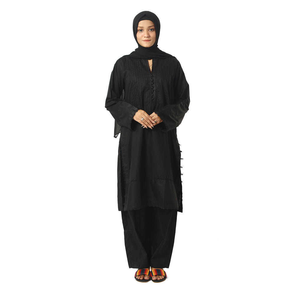 Women's Fancy 2Pcs Suit - Black, Women Shalwar Suits, Chase Value, Chase Value