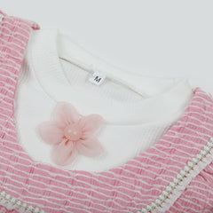 Girls Full Sleeves 3pcs Suit - Pink