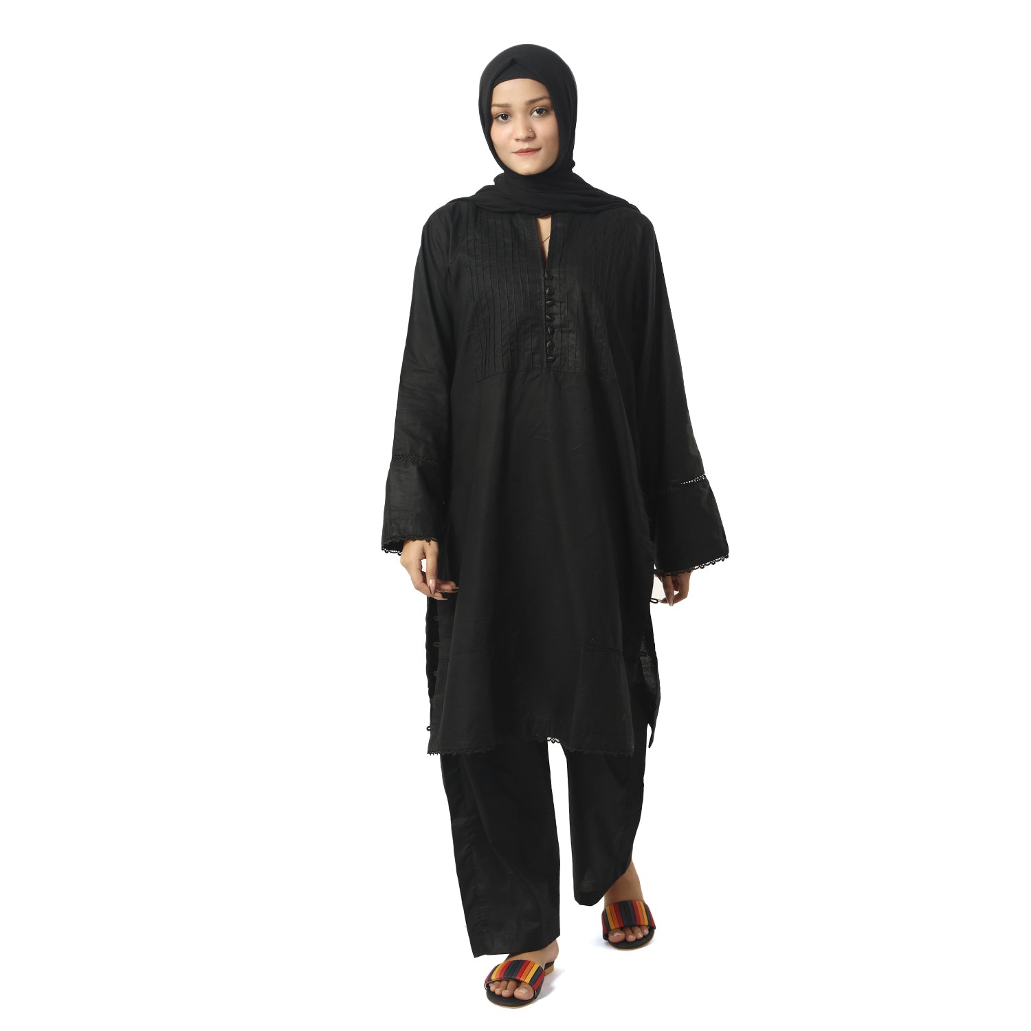 Women's Fancy 2Pcs Suit - Black, Women Shalwar Suits, Chase Value, Chase Value