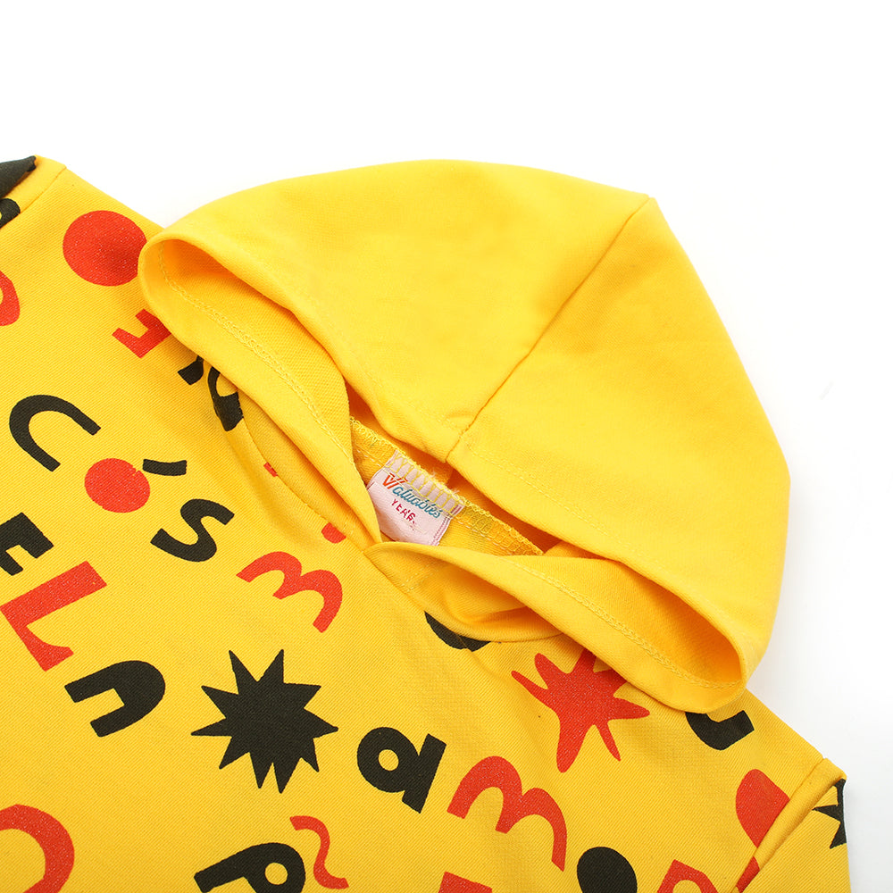 Girls Full Sleeves Hoodie T-Shirt - Yellow, Girls Hoodies & Sweat Shirts, Chase Value, Chase Value