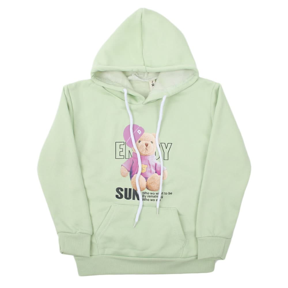 Girls Full Sleeves Hoodie T-Shirt - Light Green, Girls Hoodies & Sweat Shirts, Chase Value, Chase Value