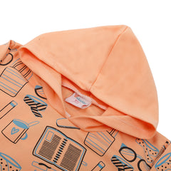 Girls Full Sleeves Hoodie T-Shirt - Peach