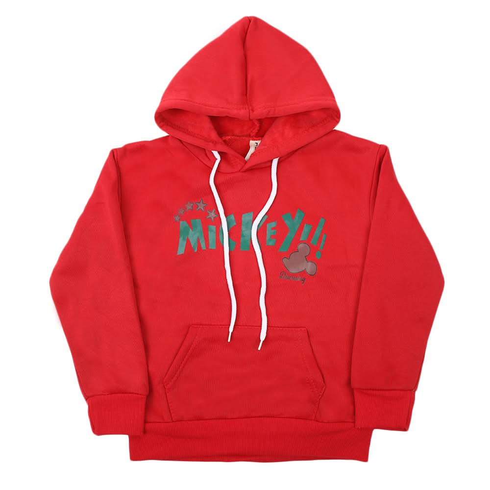 Girls Full Sleeves Hoodie T-Shirt - Red, Girls Hoodies & Sweat Shirts, Chase Value, Chase Value
