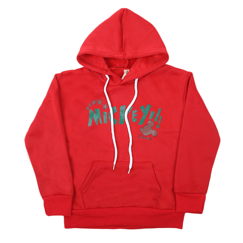 Girls Full Sleeves Hoodie T-Shirt - Red