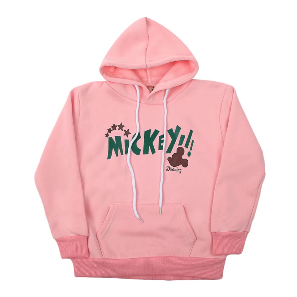 Girls Full Sleeves Hoodie T-Shirt - Baby Pink, Girls Hoodies & Sweat Shirts, Chase Value, Chase Value