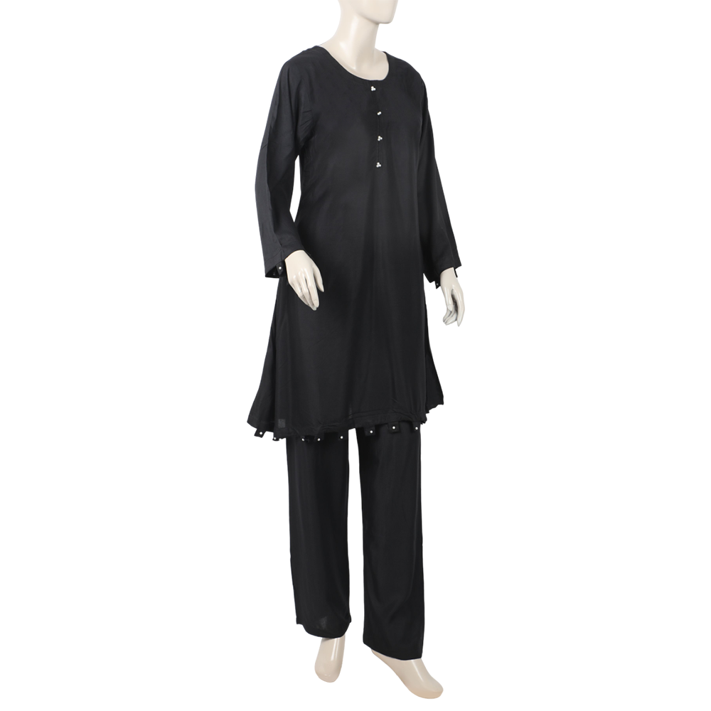 Women's Dyed Solid Co-Ord Set - Black, Women Co-Ord Set, Chase Value, Chase Value