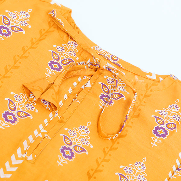 Girls Stitched Shalwar Suit - Golden