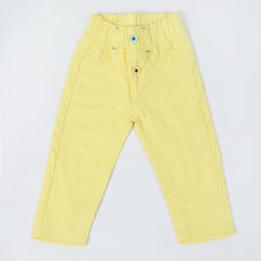 Newborn Girls Cotton Pant - Yellow