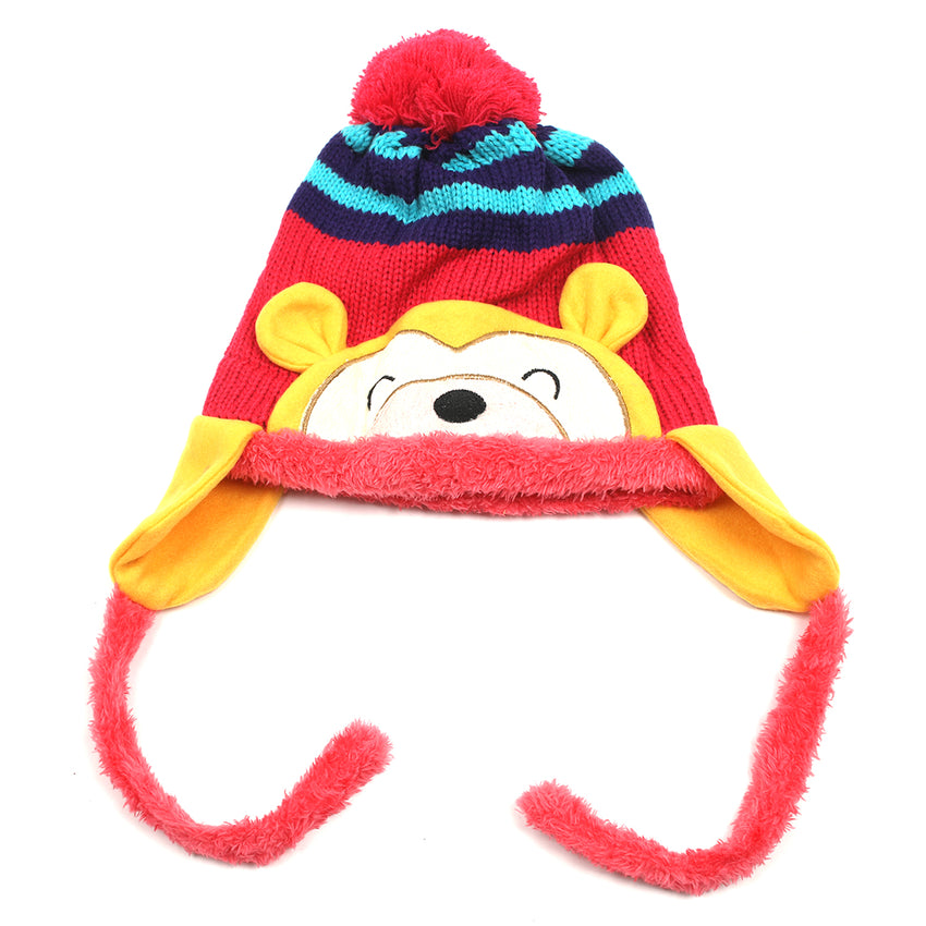 Kids Woolen Cap - Pink