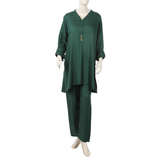 Women's Dyed Solid Co-Ord Set - Bottle Green, Women Co-Ord Set, Chase Value, Chase Value