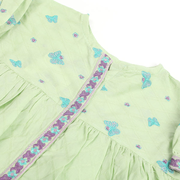 Eminent Girls Embroidered Stitched Shalwar Suit - Mint Green