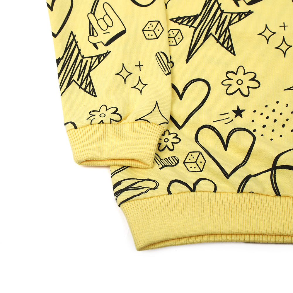 Girls Full Sleeves Hoodie T-Shirt - Yellow, Girls Hoodies & Sweat Shirts, Chase Value, Chase Value