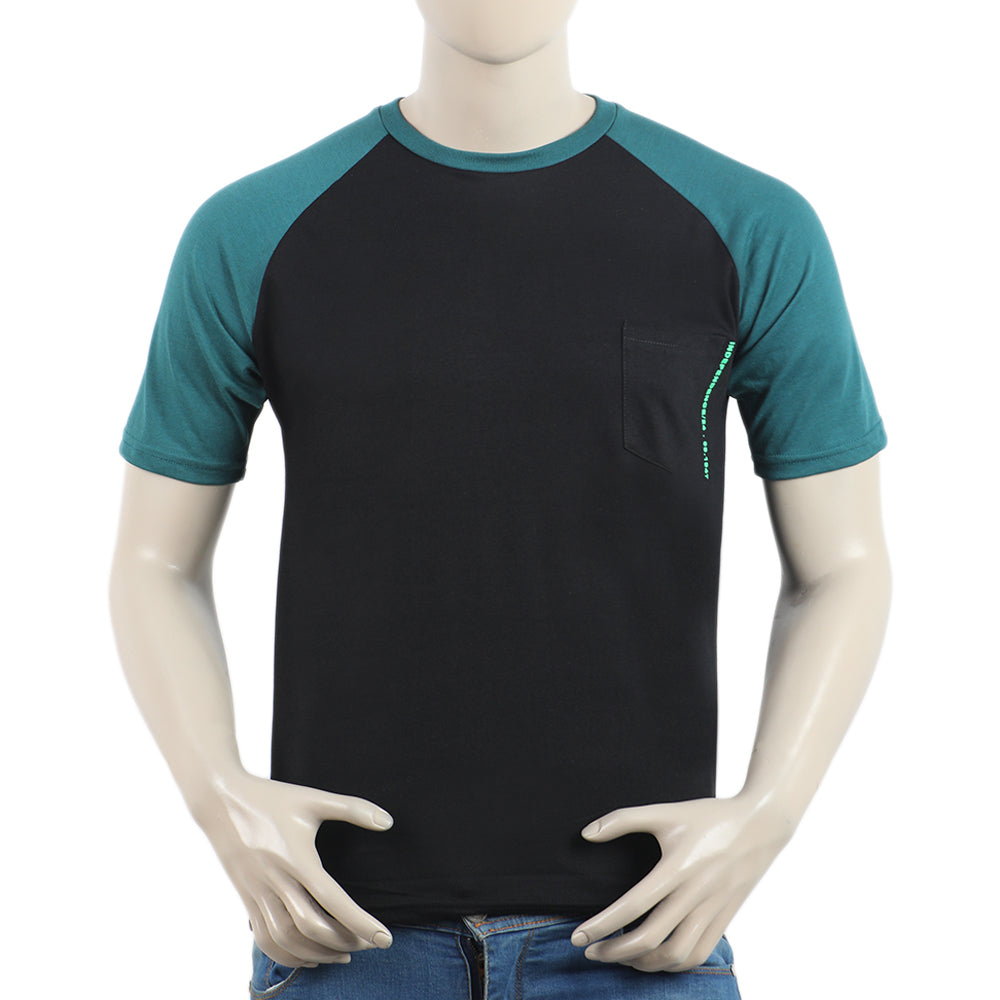 Eminent Men's Round Neck Half Sleeves Printed T-Shirt - Black, Men's T-Shirts & Polos, Eminent, Chase Value