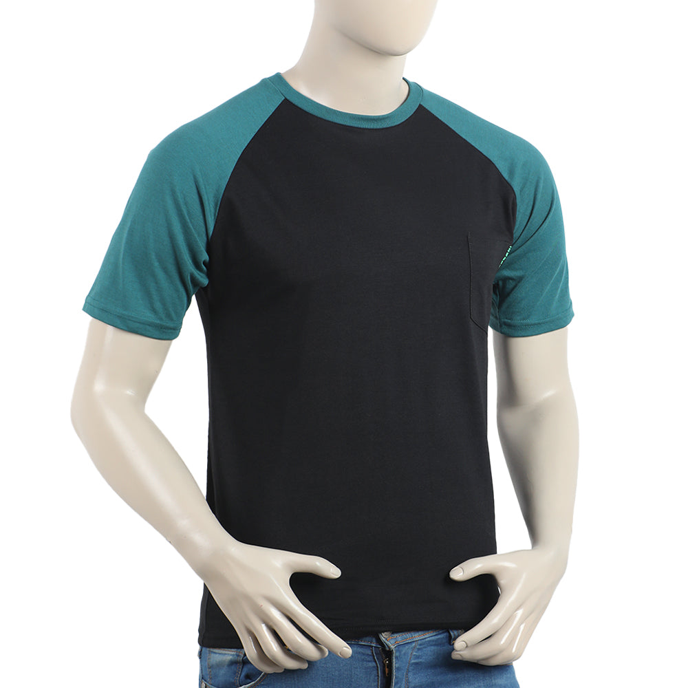 Eminent Men's Round Neck Half Sleeves Printed T-Shirt - Black, Men's T-Shirts & Polos, Eminent, Chase Value