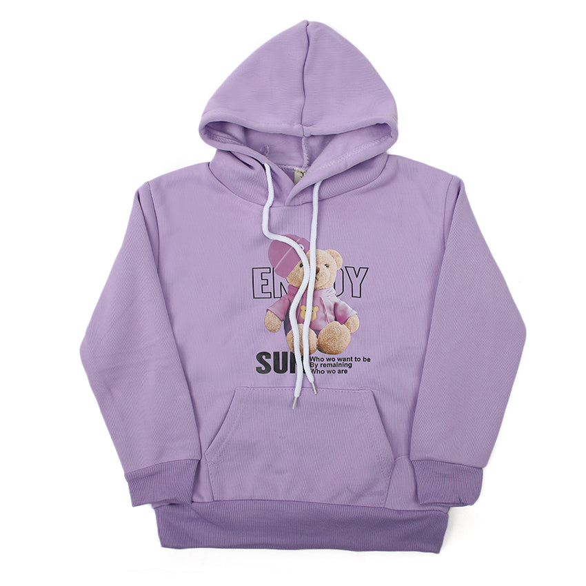 Girls Full Sleeves Hoodie T-Shirt - Purple