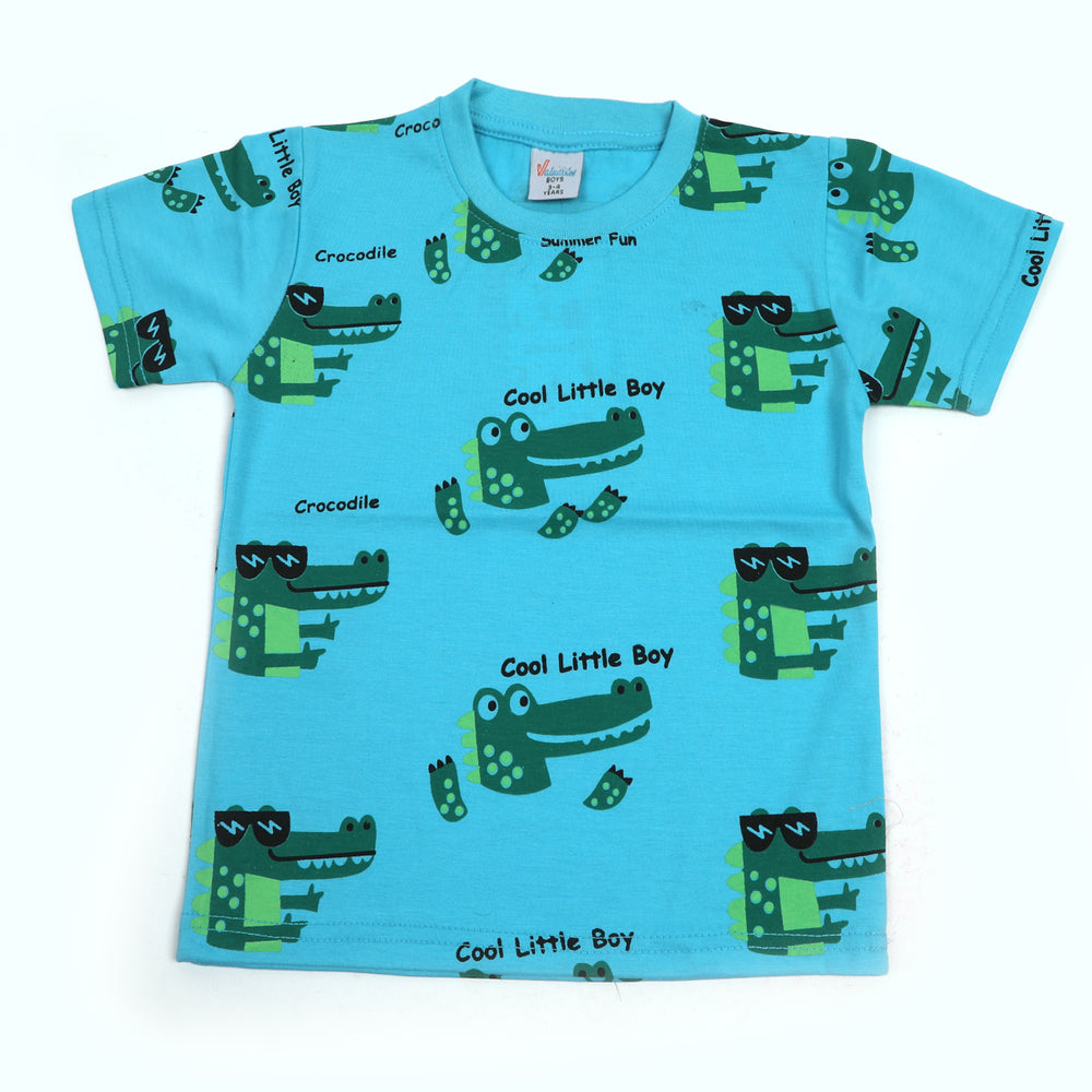 Boys Half Sleeves T-Shirt - Sky Blue, Boys T-Shirts, Chase Value, Chase Value