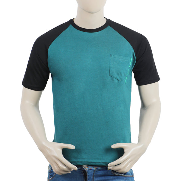 Eminent Men's Round Neck Half Sleeves Printed T-Shirt - Green