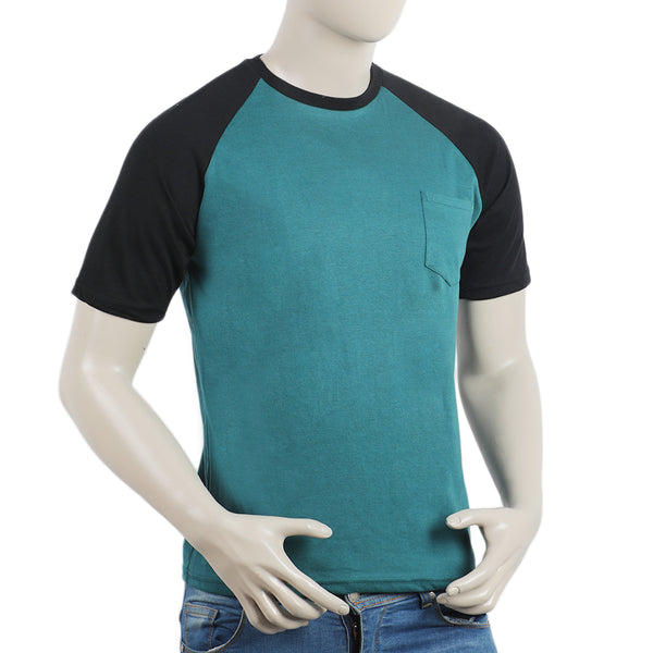 Eminent Men's Round Neck Half Sleeves Printed T-Shirt - Green