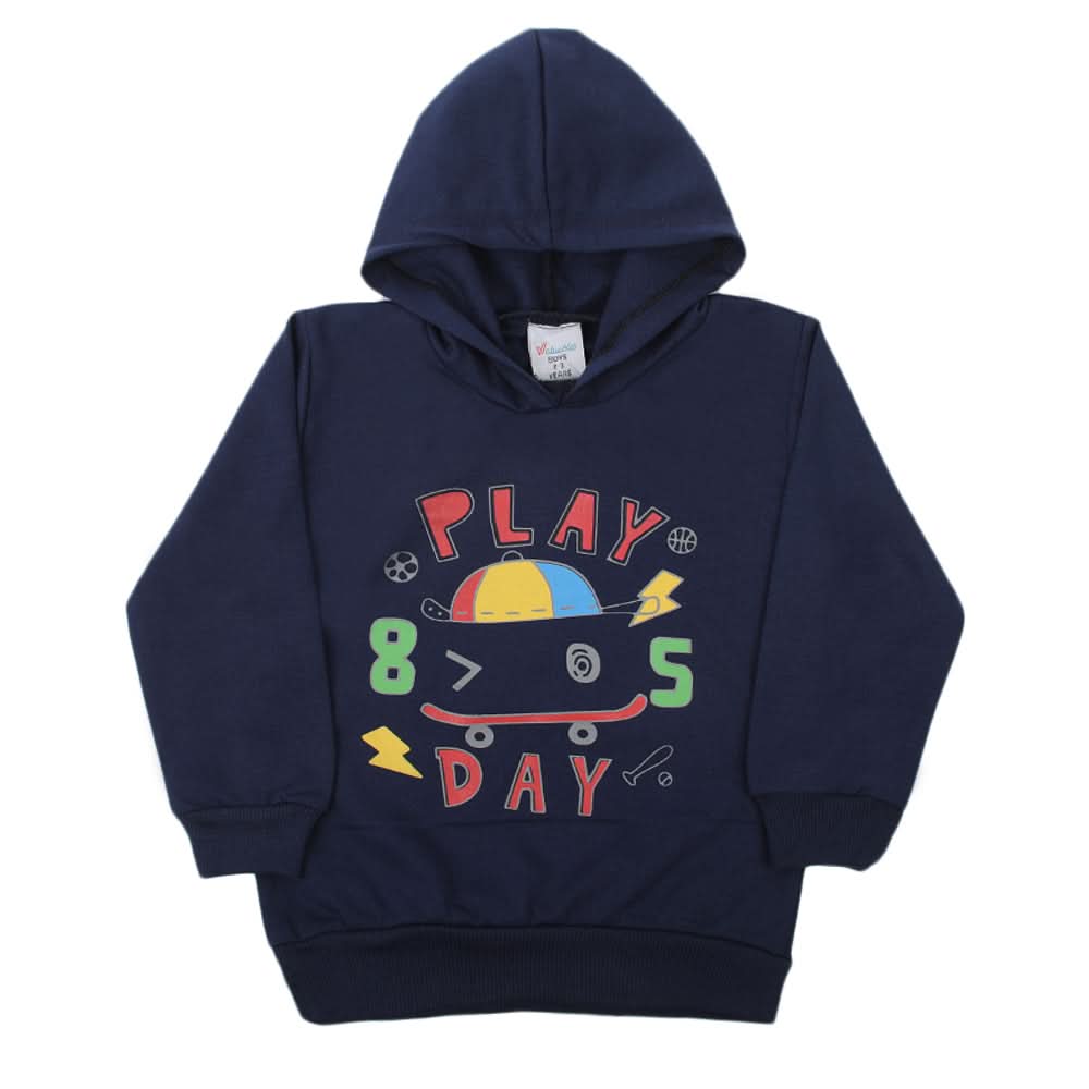 Boys Full Sleeves Hoodie - Navy Blue, Boys Hoodies & Sweat Shirts, Chase Value, Chase Value