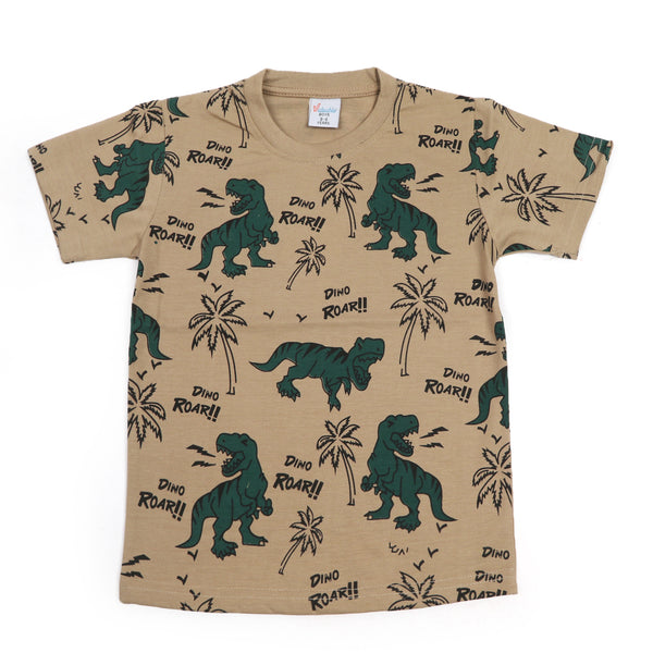 Boys Half Sleeves T-Shirt - Brown