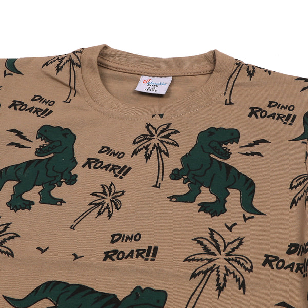 Boys Half Sleeves T-Shirt - Brown