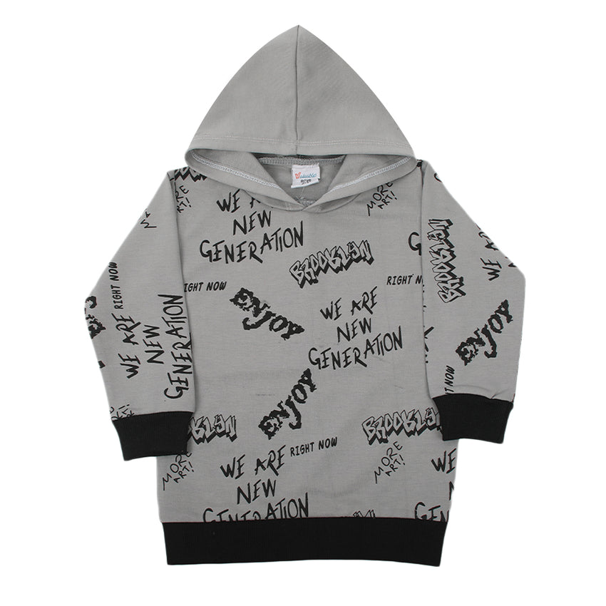 Boys Full Sleeves Hoodie - Light Grey