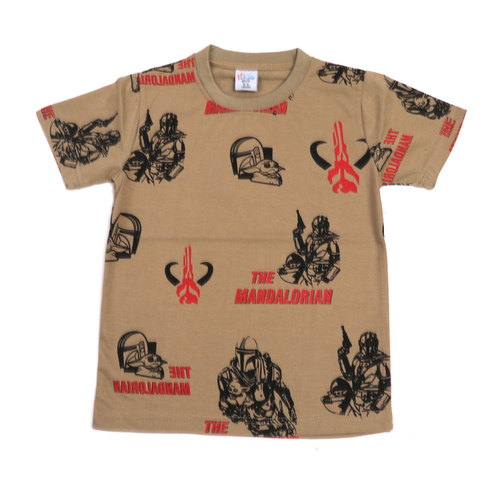 Boys Half Sleeves T-Shirt - Brown, Boys T-Shirts, Chase Value, Chase Value
