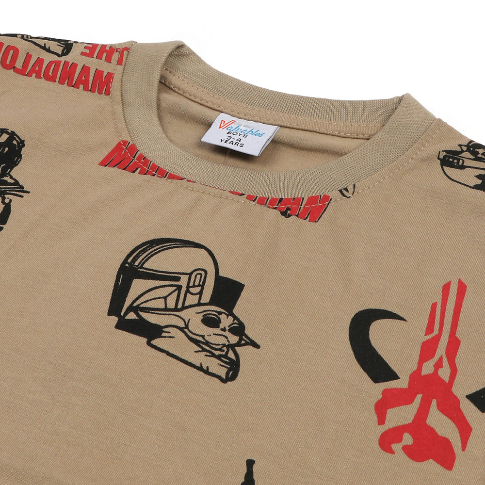 Boys Half Sleeves T-Shirt - Brown, Boys T-Shirts, Chase Value, Chase Value