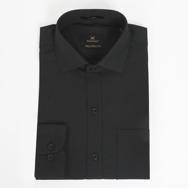 Eminent Men's Formal Plain Shirt - Black