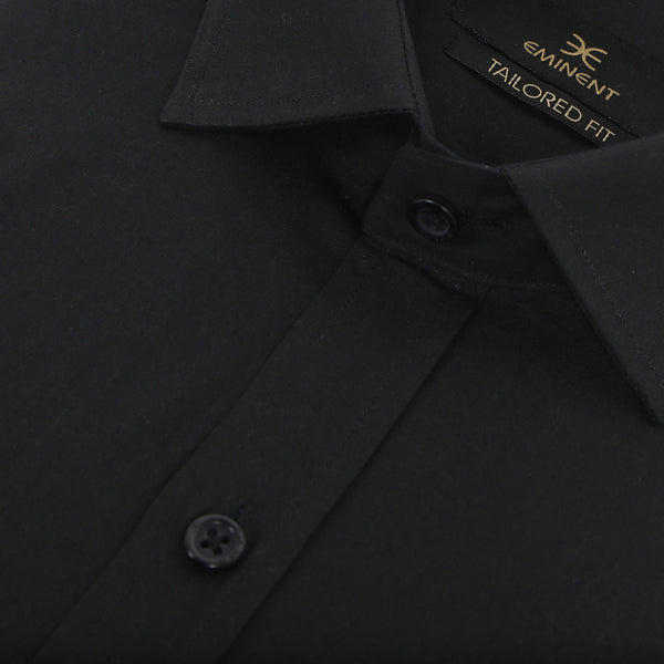Eminent Men's Formal Plain Shirt - Black