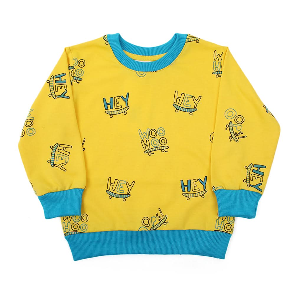 Boys Full Sleeves SweatShirt - Yellow, Boys Hoodies & Sweat Shirts, Chase Value, Chase Value