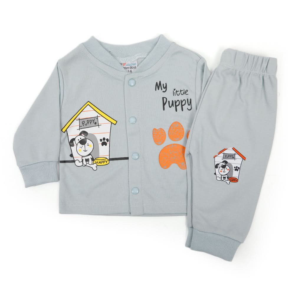 Newborn Boys Full Sleeves 2pcs Suit - Light Grey, Newborn Boys Sets & Suits, Chase Value, Chase Value