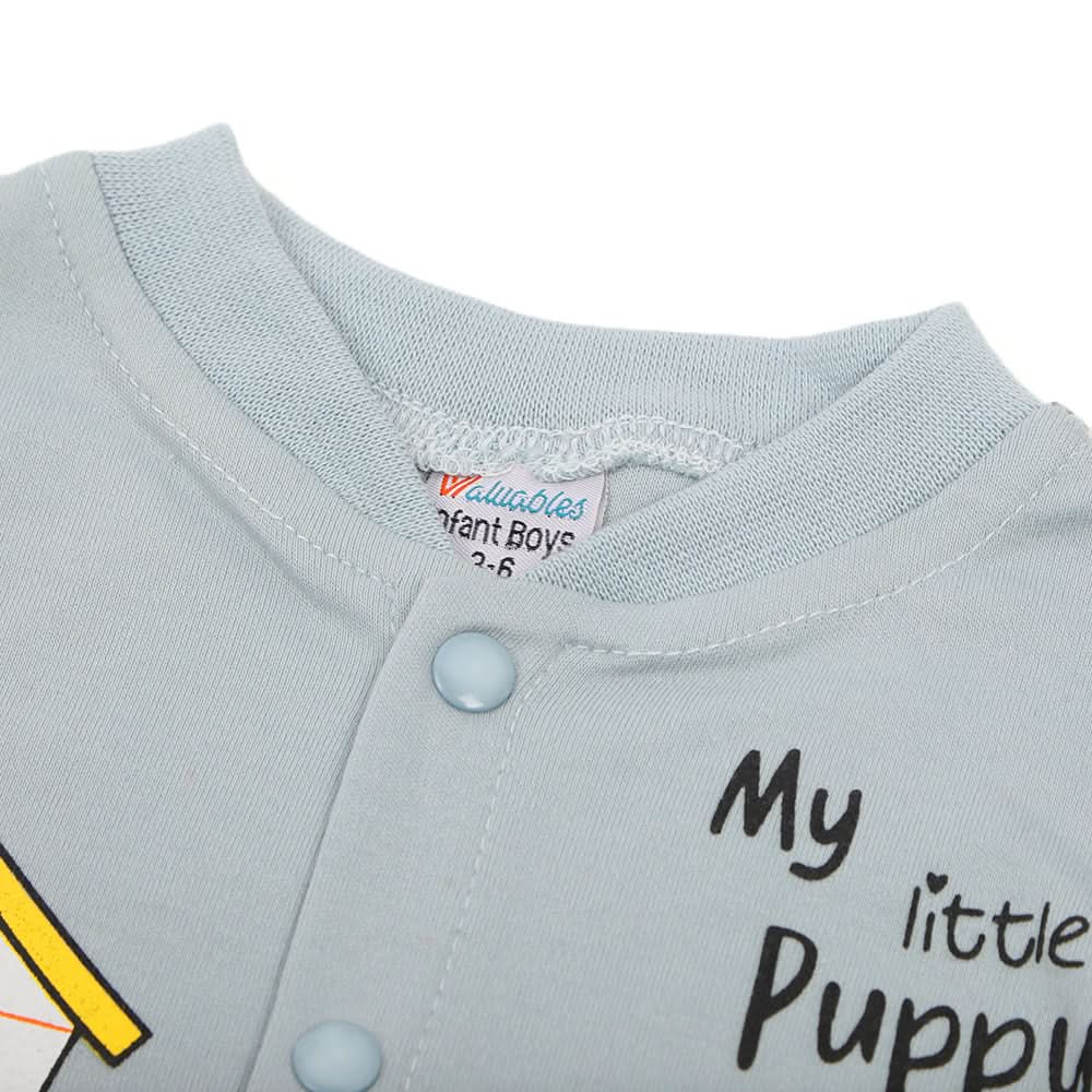 Newborn Boys Full Sleeves 2pcs Suit - Light Grey, Newborn Boys Sets & Suits, Chase Value, Chase Value