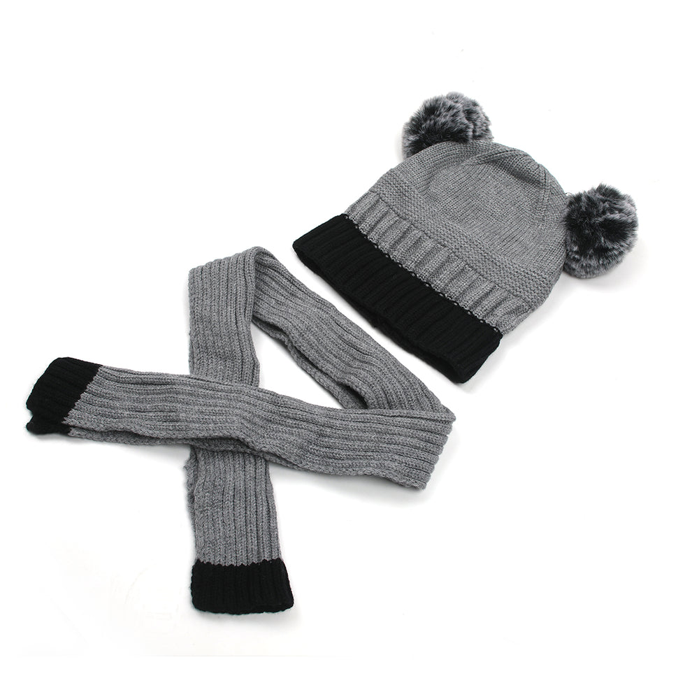 Kids Woolen Muffler & Cap Set - Grey, Boys Caps & Gloves, Chase Value, Chase Value